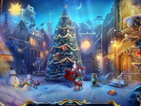 Рождественские истории 4: Кот в сапогах, городская площадь, большая елка